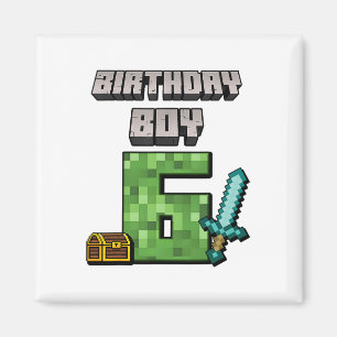 Födelsedag 6e födelsedag Jag är sex år gammal Game Magnet