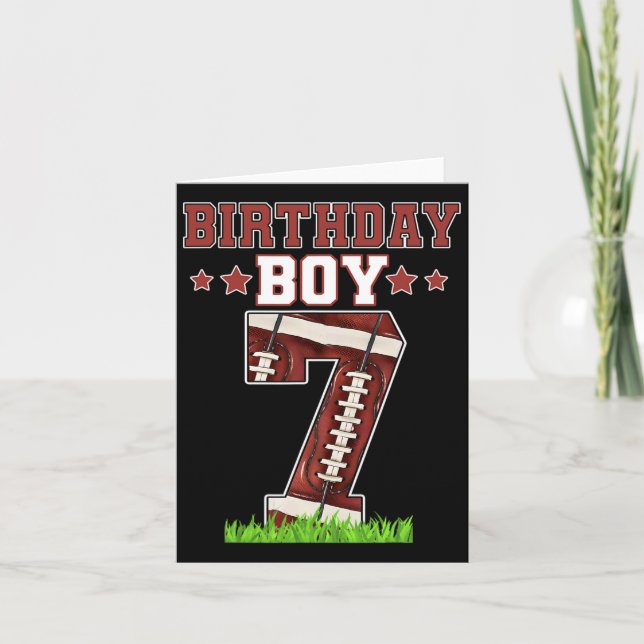 Födelsedag 7 Fotboll Älskare Boll 7 år gamla Bda Kort (Framsida)