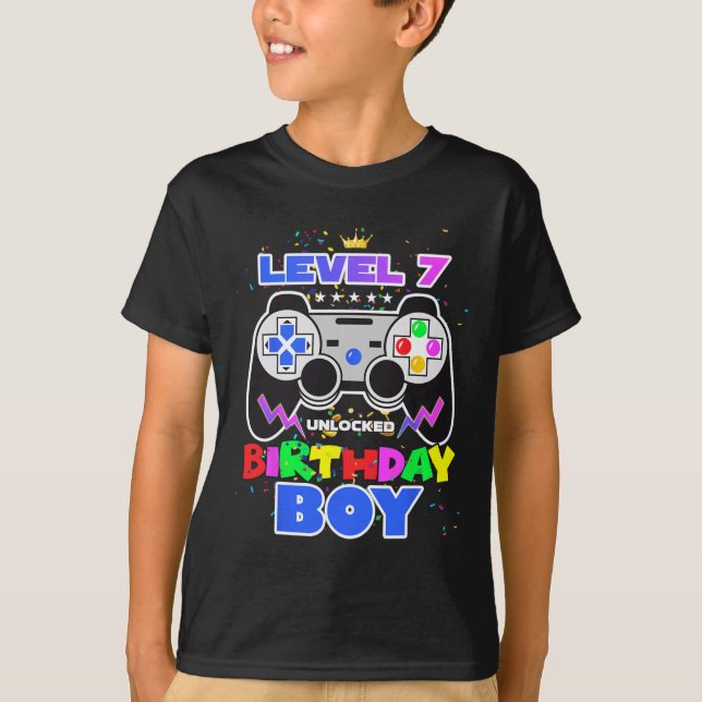 Födelsedag 7 Olåst videospel 7:e födelse T Shirt (Framsida)