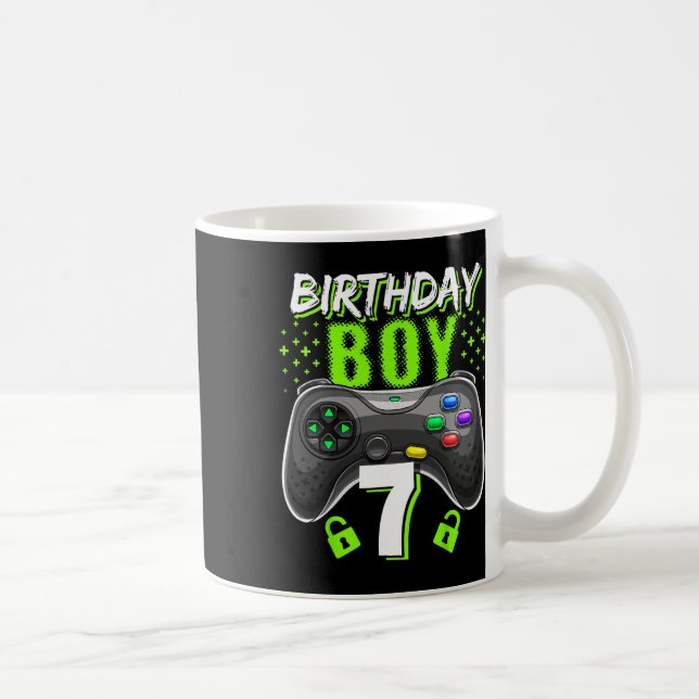 Födelsedag 7 Video Game Controller Gamer 7:e Bir Kaffemugg (Höger)