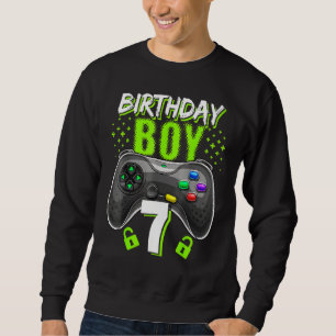 Födelsedag 7 Video Game Controller Gamer 7:e Bir Lång Ärmad Tröja