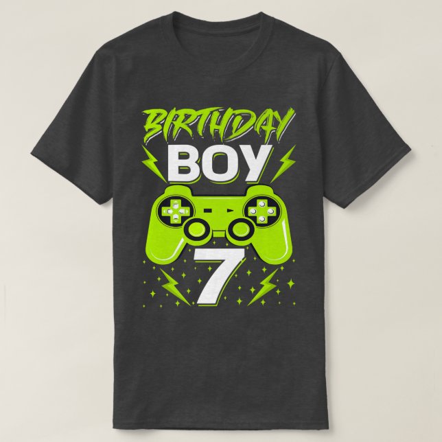 Födelsedag 7 Video Game Controller Gamer 7:e Bir T Shirt (Design framsida)