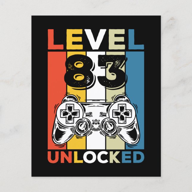 Födelsedag 83:e nivån upplåst 83 Gaming Vintage (Framsida)