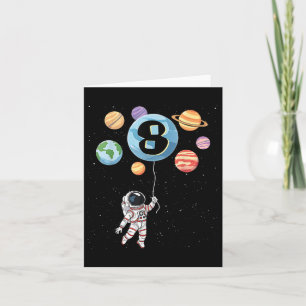 Födelsedag 8:e astronaut 8:e året gamla rymdplanet kort
