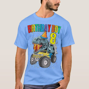 Födelsedag 8 Monster Lastbil Dinosaur 8:e födelsed T Shirt
