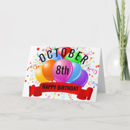 Födelsedag 8 oktober kort