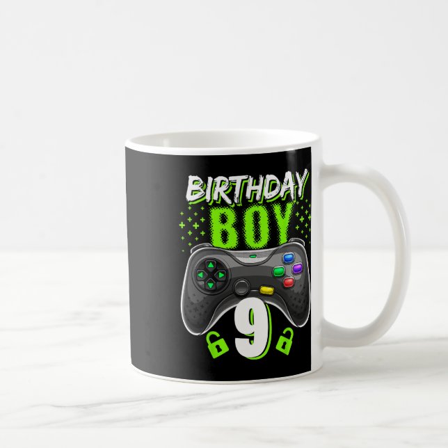 Födelsedag 9 Video Game Controller Gamer 9:e bir Kaffemugg (Höger)