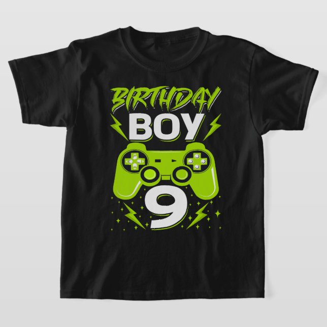 Födelsedag 9 Video Game Controller Gamer 9:e bir T Shirt (Laydown)