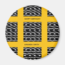 Födelsedag Afrikas konst Etniska Orangen Mönster S Magnet