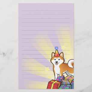 Födelsedag Akita Inu/Shiba Inu Brevpapper