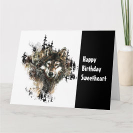 Födelsedag Älskling Vild Sak Varg Humor Art Kort