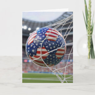 Födelsedag Amerikansk flagg fotboll i nätet Kort