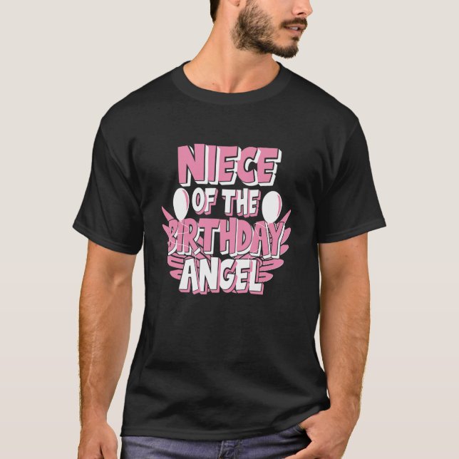 Födelsedag Angel Moster Party T Shirt (Framsida)