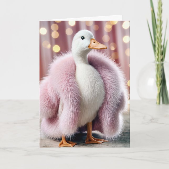 Födelsedag Anka vid Jackande av Rosa Päls Kort (Framsida)
