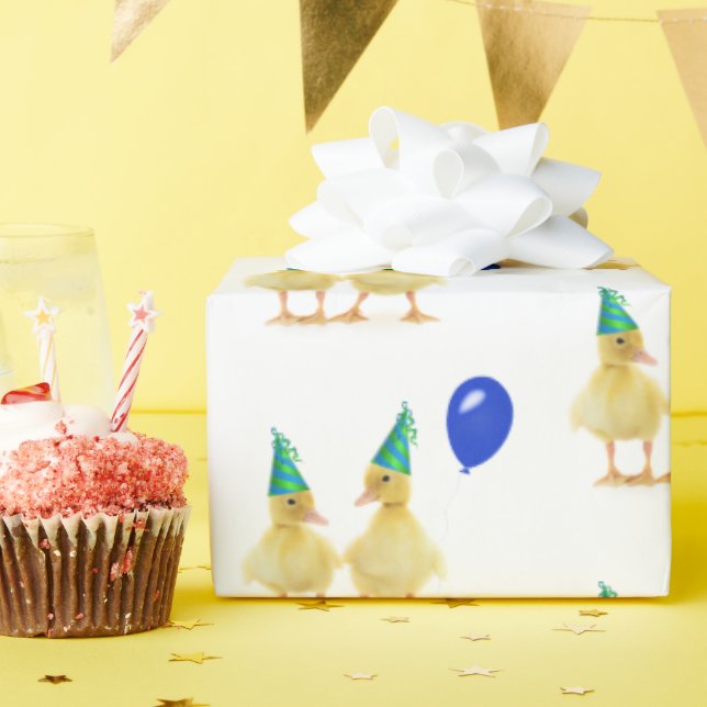 Födelsedag Ankor med blå ballong Presentpapper (Födelsedagsfest)