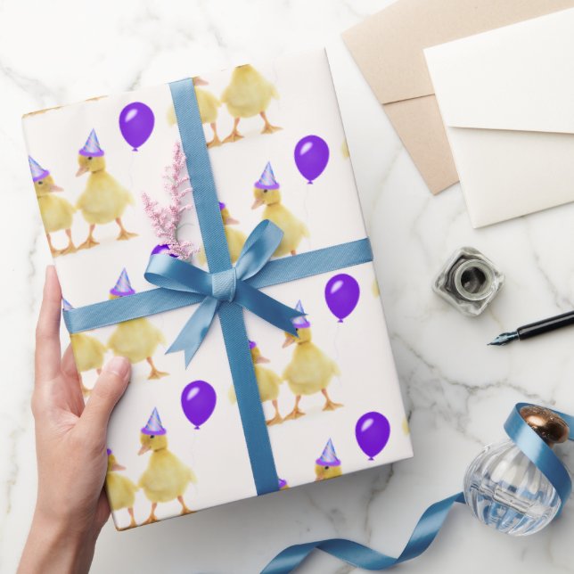 Födelsedag Ankor med Lila Blegon Presentpapper (Gifting)