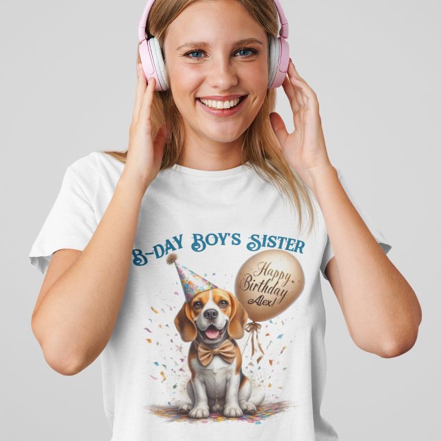 Födelsedag Anpassningsbar för syster Beagle Hund B T Shirt (Skapare uppladdad)