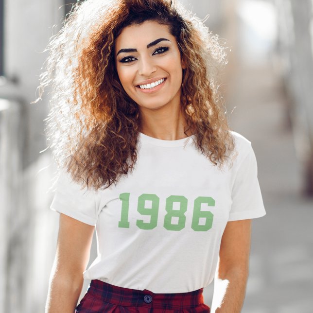 Födelsedag | Anpassningsbarnas Grönt Modern Minima T Shirt (Skapare uppladdad)