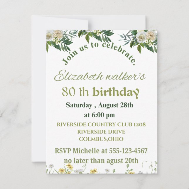 Födelsedag Anteckningskort (Framsida)