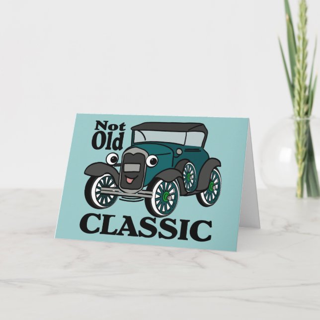 Födelsedag Antique Car Kort (Framsida)
