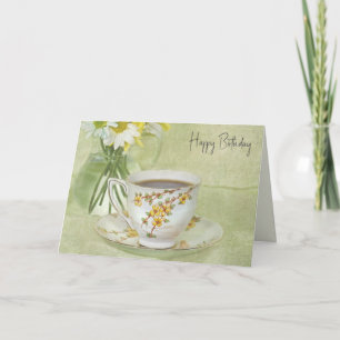 Födelsedag Antique Tea Kopp Kort