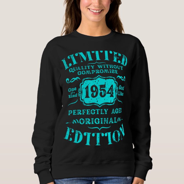Födelsedag År 1954 Använt Grunge-Vintage T Shirt (Framsida)
