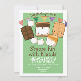 Födelsedag är mer roligt med vänner marshmallow inbjudningar