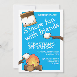 Födelsedag är mer roligt med vänner marshmallow inbjudningar