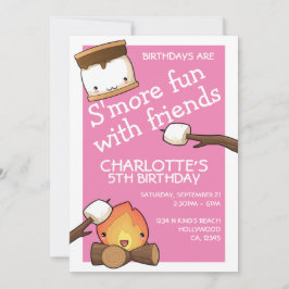 Födelsedag är mer roligt med vänner marshmallow inbjudningar