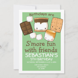 Födelsedag är mer roligt med vänner marshmallow inbjudningar