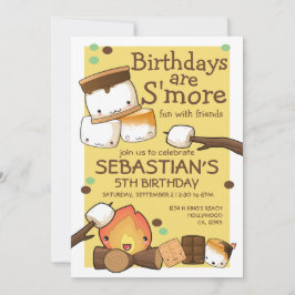 Födelsedag är mer roligt med vänner marshmallow inbjudningar