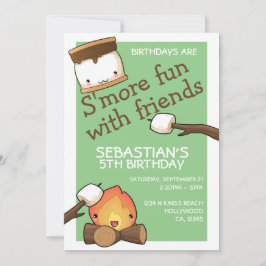 Födelsedag är mer roligt med vänner marshmallow inbjudningar