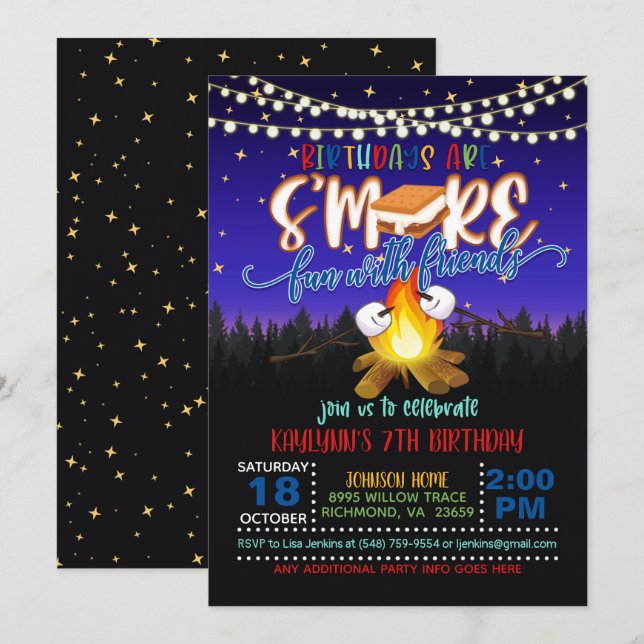 Födelsedag är mer Roligt med vänskapsinbjudan B Inbjudningar (Fram/baksida)