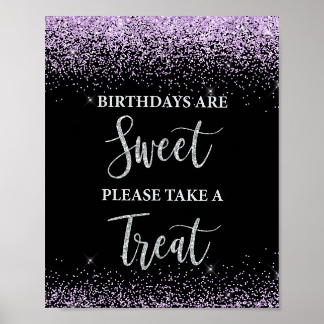 Födelsedag är söta Ta ett Treat Party-tecken Poster (Framsidan)