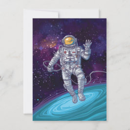 Födelsedag. Astronaut i rymden med Stars & Galaxy. Inbjudningar