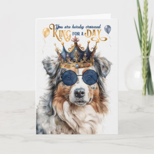 Födelsedag Australian shepherd Hund Kung för en da Kort
