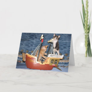 Födelsedag Äventyr - Katt/Kattfödelsedagskort Kort