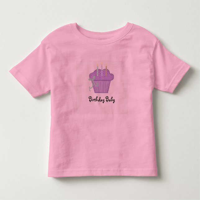 Födelsedag Baby Cupkaka med ljus T Shirt (Framsida)