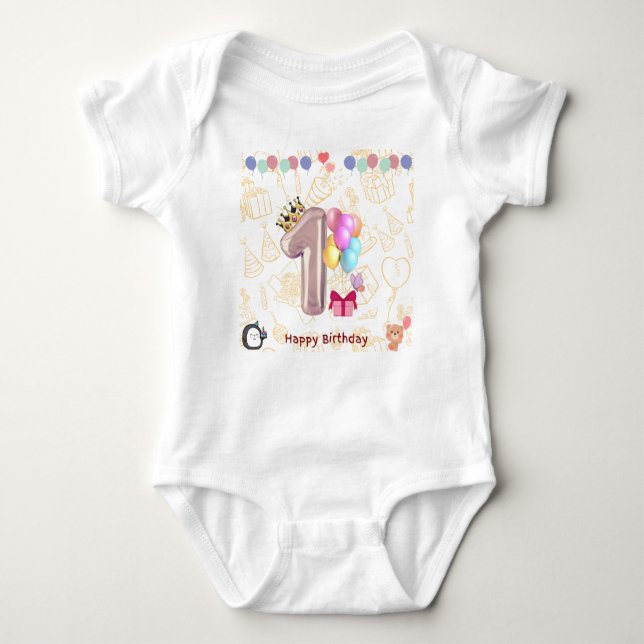 Födelsedag Baby T Shirt (Framsida)
