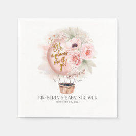 Födelsedag/babydusch/Luftballongens Blommigt Pappersservett