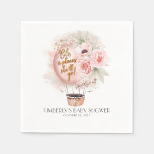 Födelsedag/babydusch/Luftballongens Blommigt Pappersservett