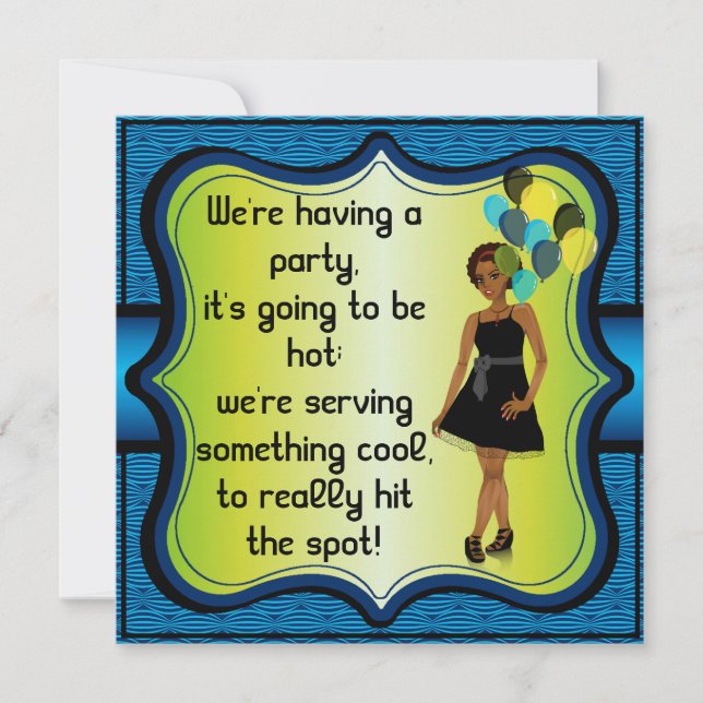 Födelsedag Bachelorette Woman Party Balloons Inbju Inbjudningar (Framsida)