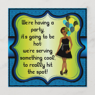 Födelsedag Bachelorette Woman Party Balloons Inbju Inbjudningar