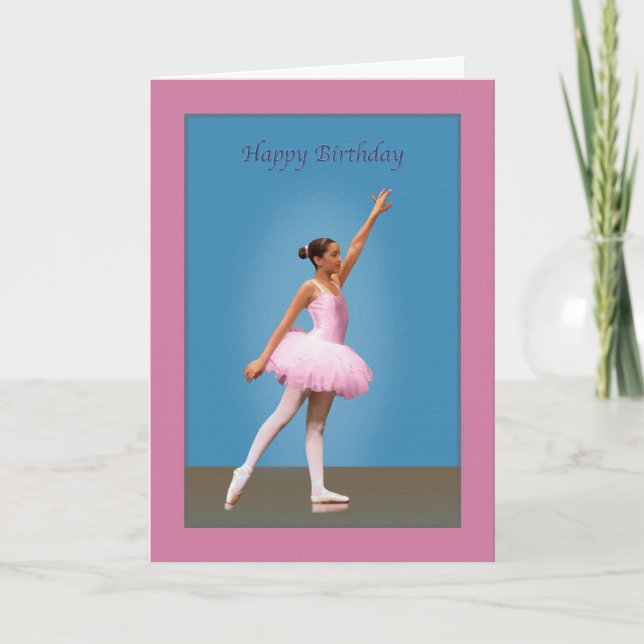 Födelsedag, Ballerina i Rosa Kort (Framsida)