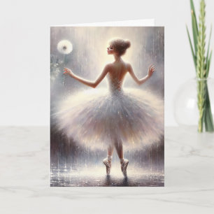 Födelsedag Ballerina med en dandelion Kort