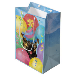 Födelsedag Balloons Yorkie Medium Gift Bag