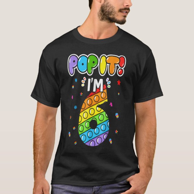 Födelsedag Bards Pop Jag är 6 6e Birthday Fidget B T Shirt (Framsida)
