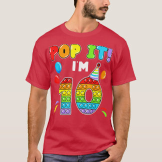 Födelsedag Barn Pop Det är 10 år gammalt 10:e föde T Shirt