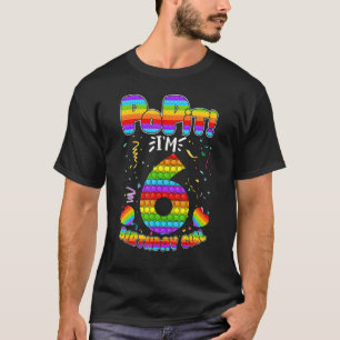 Födelsedag Barn Pop Jag är 6 år gammal 6e födelsed T Shirt
