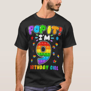 Födelsedag Barn Pop Jag är 9 år gammal 9:e födelse T Shirt